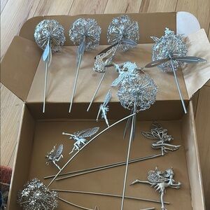 Silver Fairy Garden Party Picks